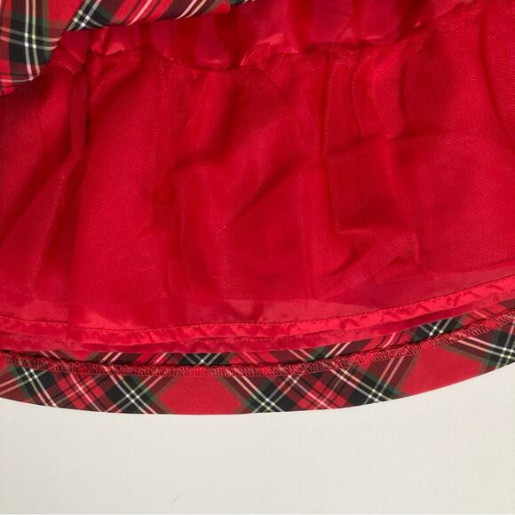 Oshkosh B’Gosh Red Tartan Plaid Holiday Christmas Black Bow Formal Dress - Picture 10 of 10